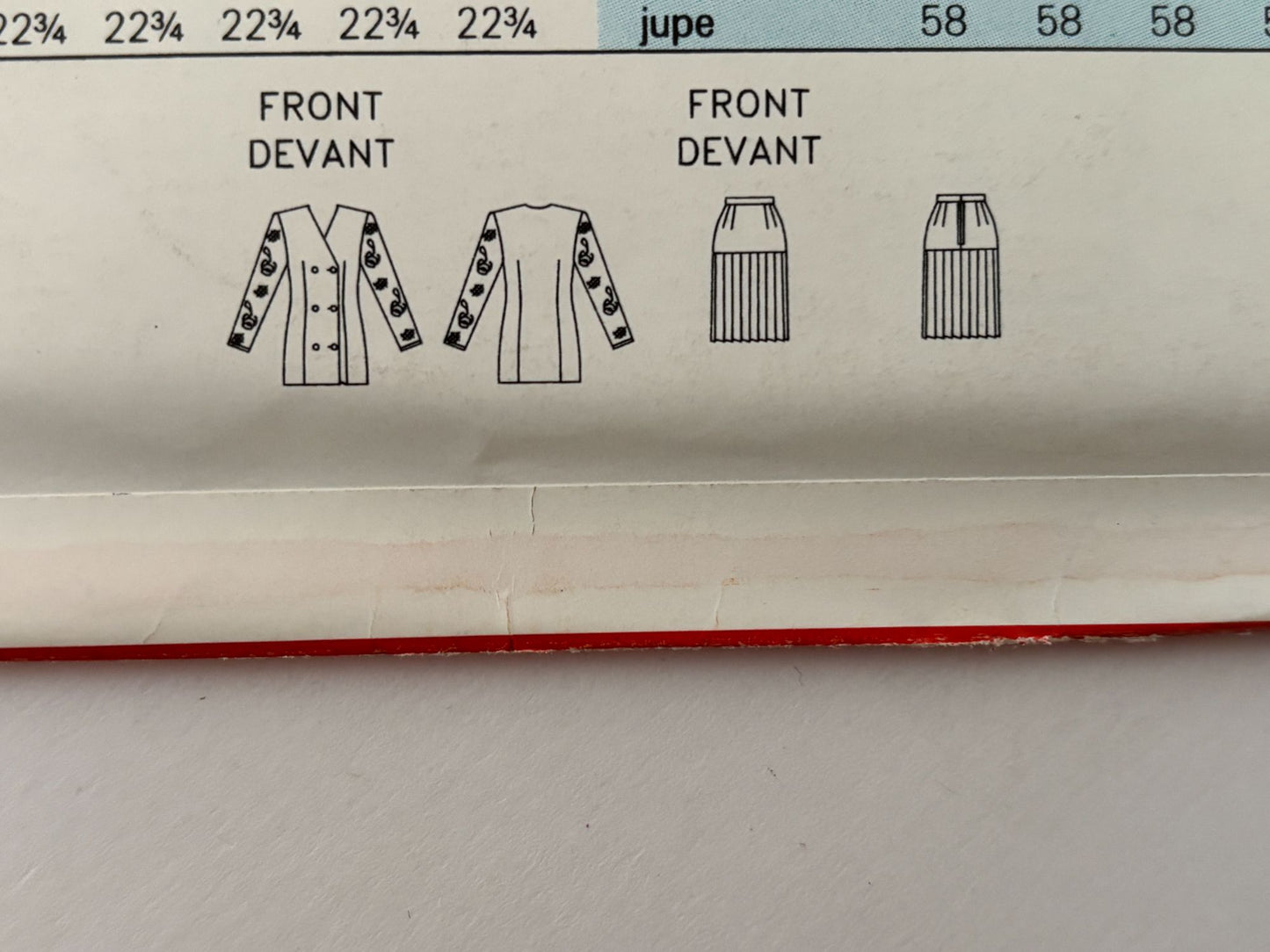Butterick Sewing Pattern 6451 90s Top Skirt Pattern Lace Sleeve Suit Set 6-10 UC