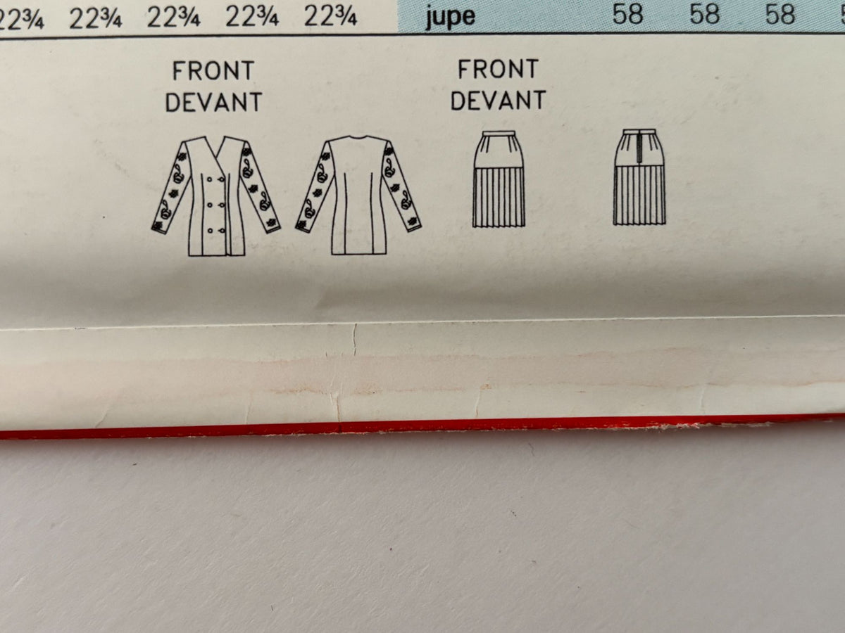 Butterick Sewing Pattern 6451 90s Top Skirt Pattern Lace Sleeve Suit Set 6-10 UC