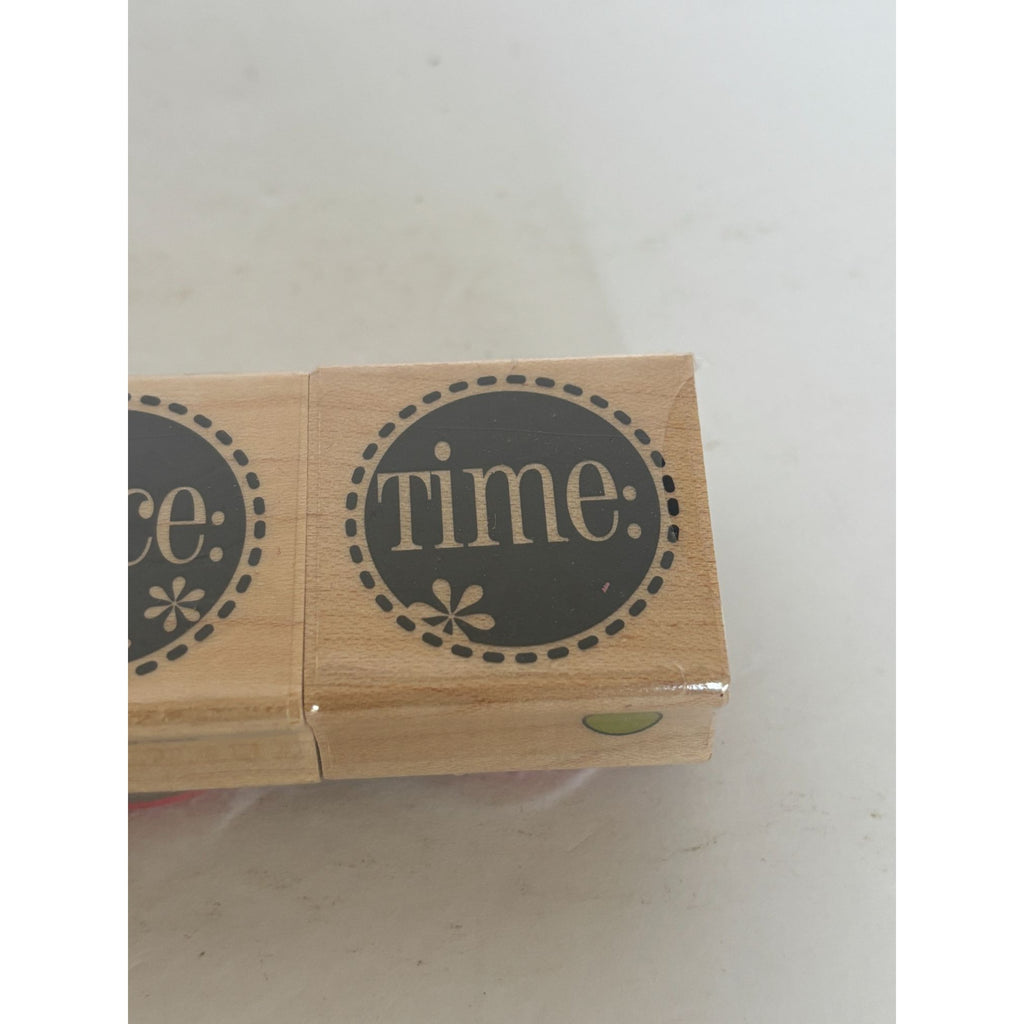 Hampton Art Rubber Stamp Set Invitation Date Place Time Circles