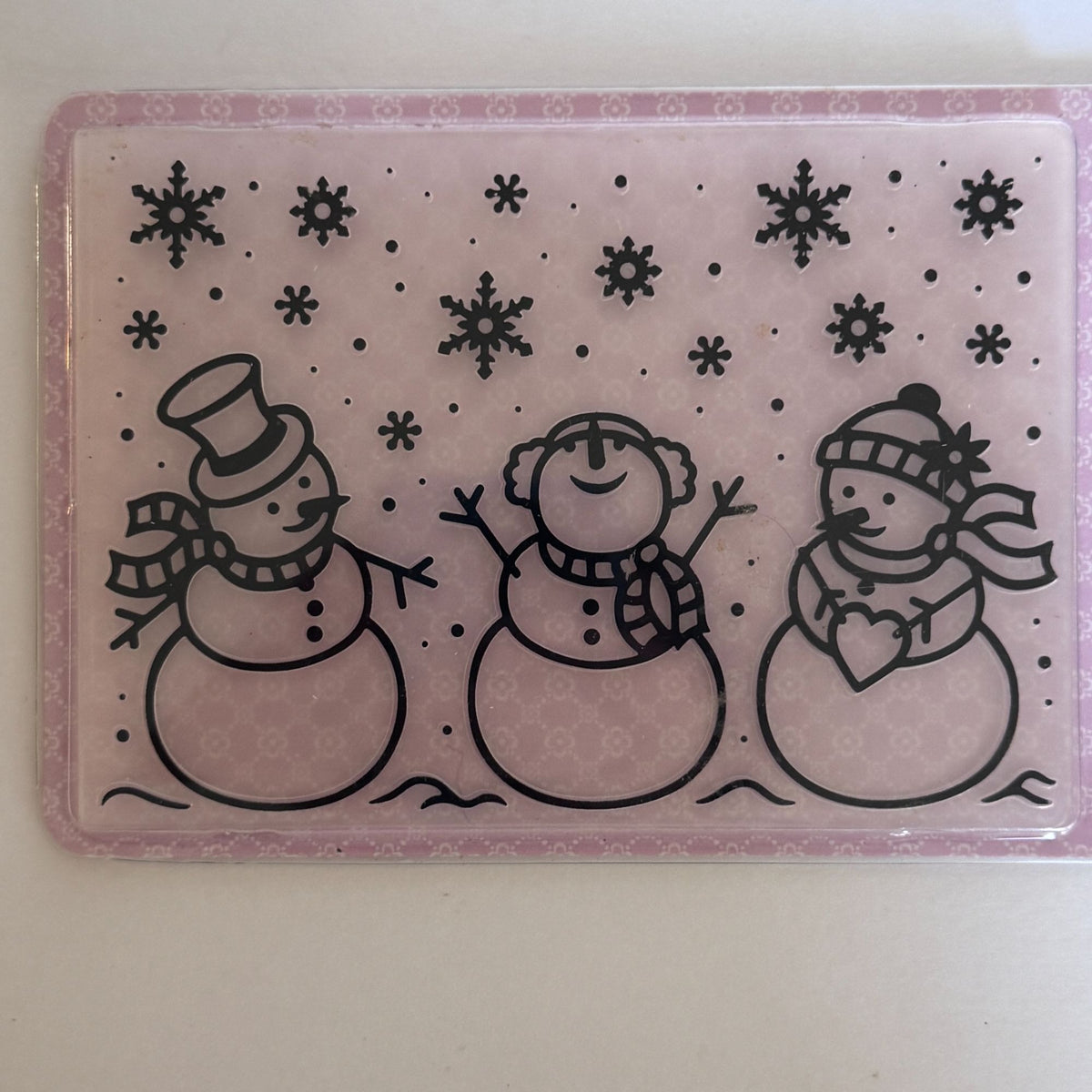 Hot Off The Press Playful Snowmen Embossing Folder Christmas Winter Card Making Holidays Family