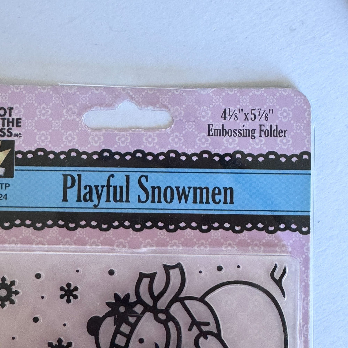 Hot Off The Press Playful Snowmen Embossing Folder Christmas Winter Card Making Holidays Family