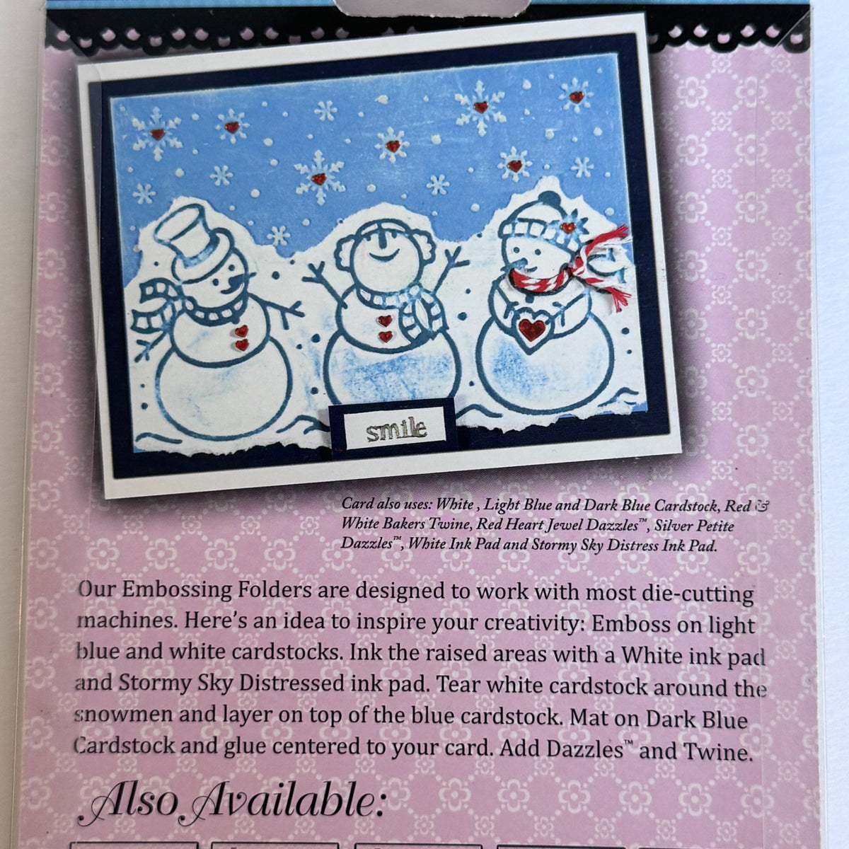 Hot Off The Press Playful Snowmen Embossing Folder Christmas Winter Card Making Holidays Family