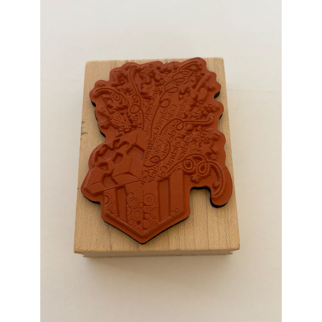 Inkadinkado Rubber Stamp Open Gift Box Celebrate Confetti Birthday Cardmaking