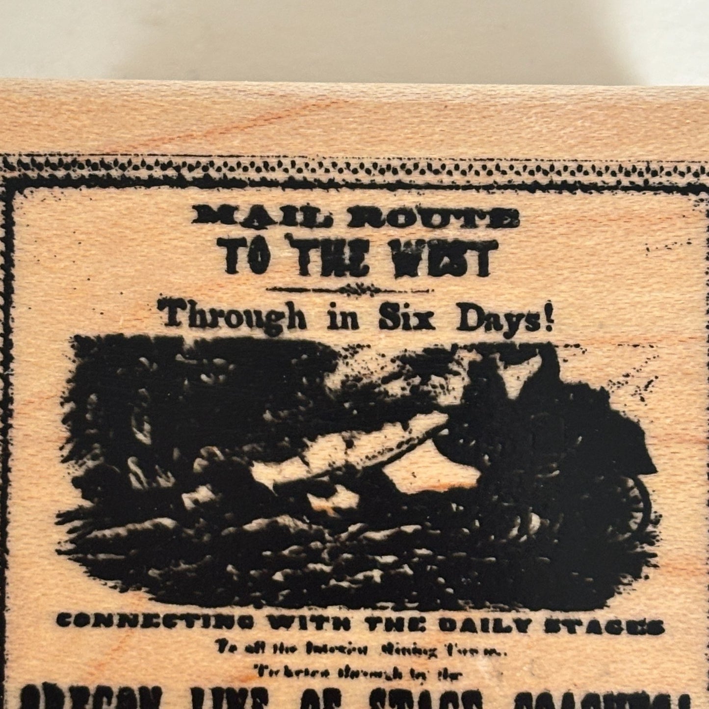 Club Stamp Rubber Stamp Mail Route to the West Vintage Advertisement Oregon Line Stagecoach