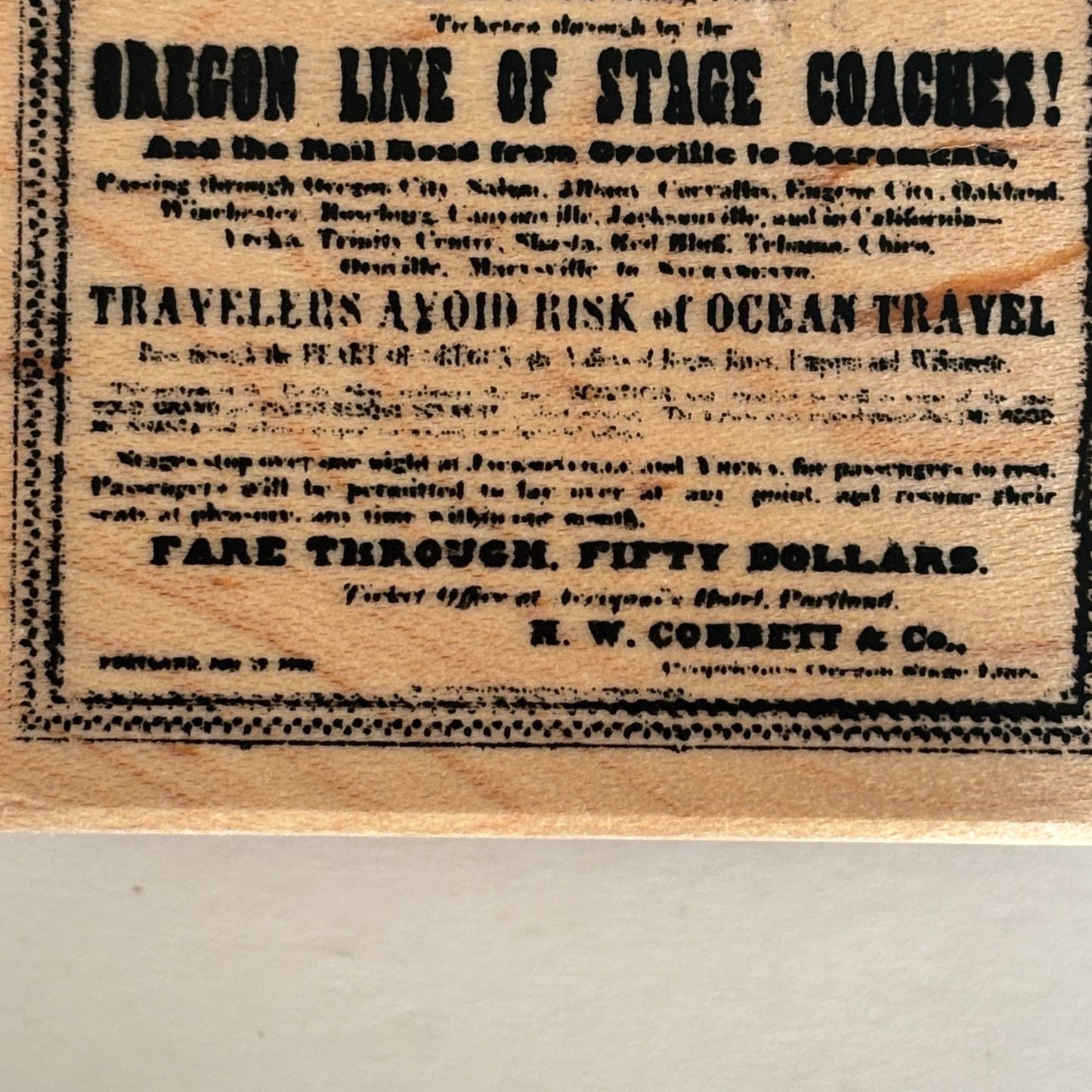 Club Stamp Rubber Stamp Mail Route to the West Vintage Advertisement Oregon Line Stagecoach
