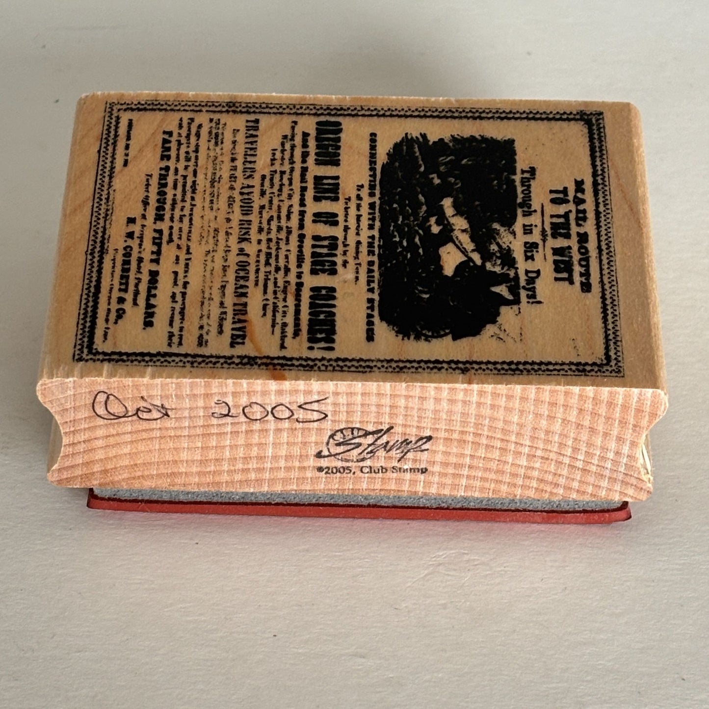 Club Stamp Rubber Stamp Mail Route to the West Vintage Advertisement Oregon Line Stagecoach