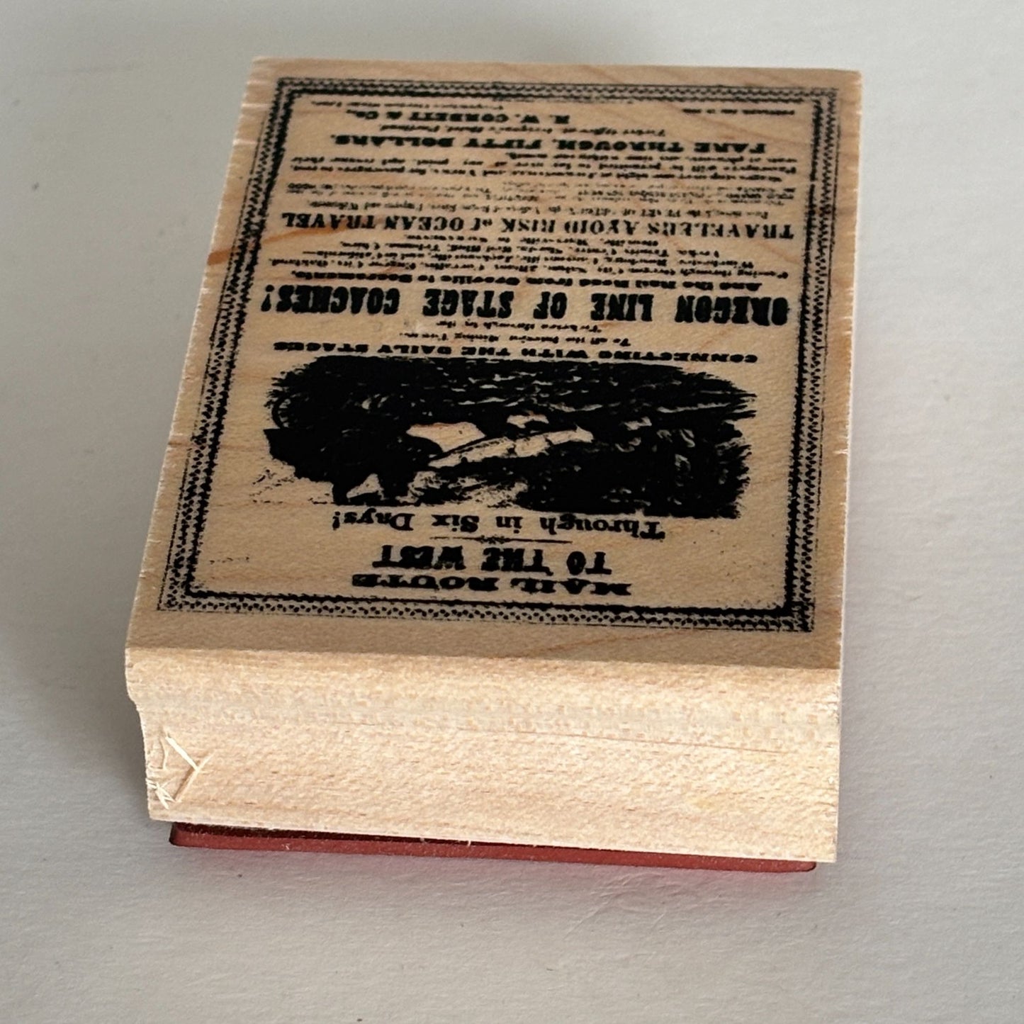 Club Stamp Rubber Stamp Mail Route to the West Vintage Advertisement Oregon Line Stagecoach