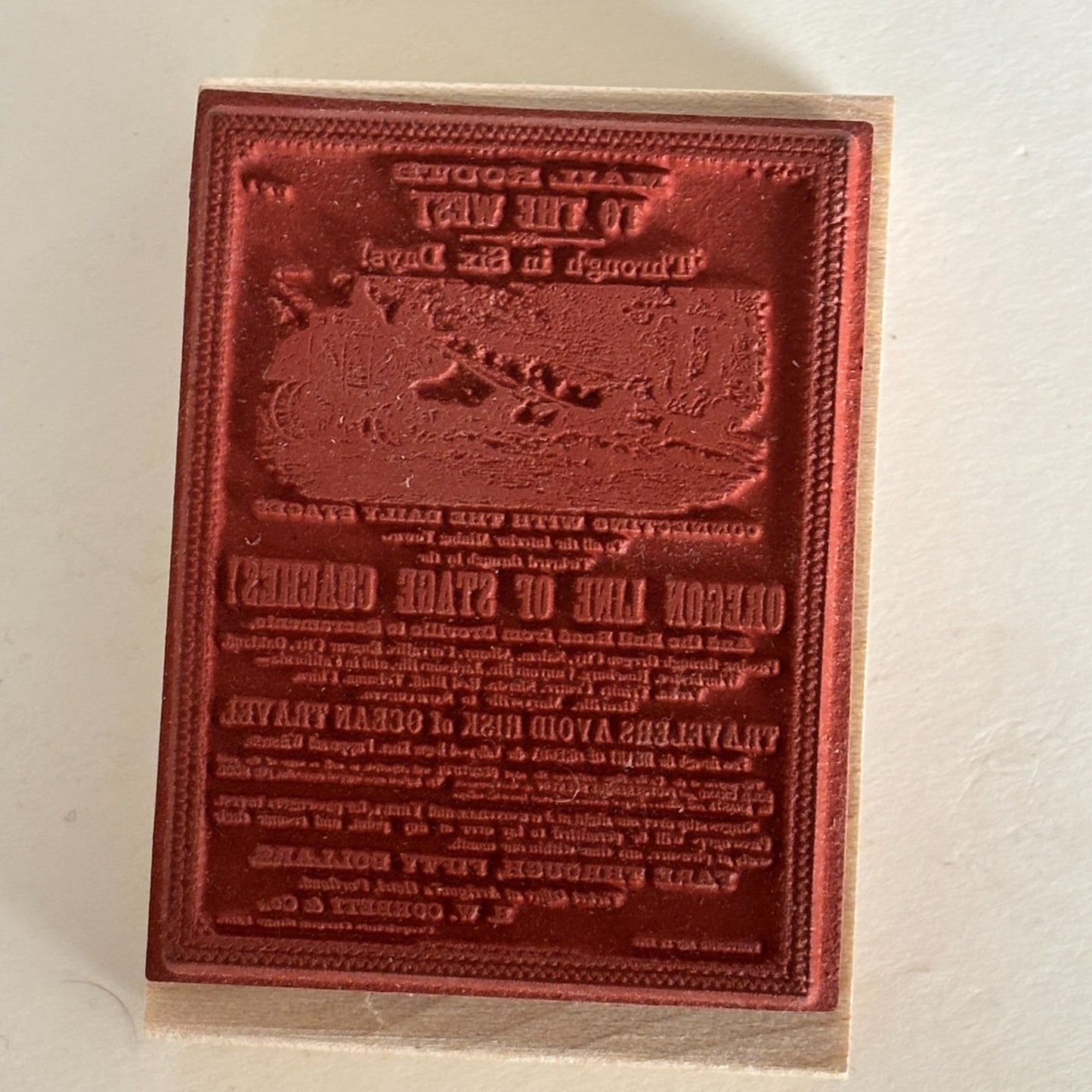 Club Stamp Rubber Stamp Mail Route to the West Vintage Advertisement Oregon Line Stagecoach