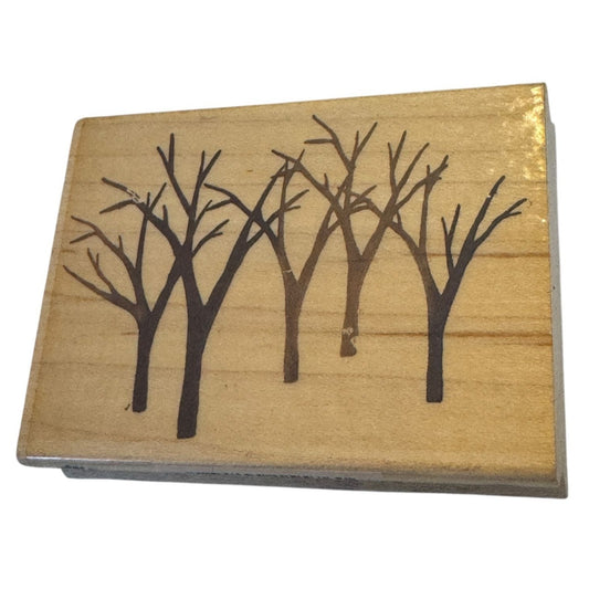 All Night Media Rubber Stamp Fall Bare Trees Nature Seasons Posh Impressions