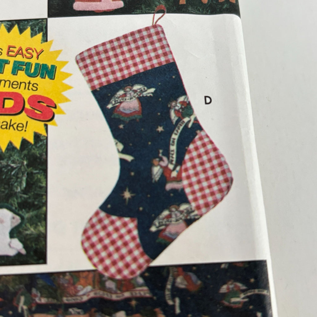 Simplicity Sewing Pattern 7421 Holiday Ornament Christmas Tree Skirt Stocking UC