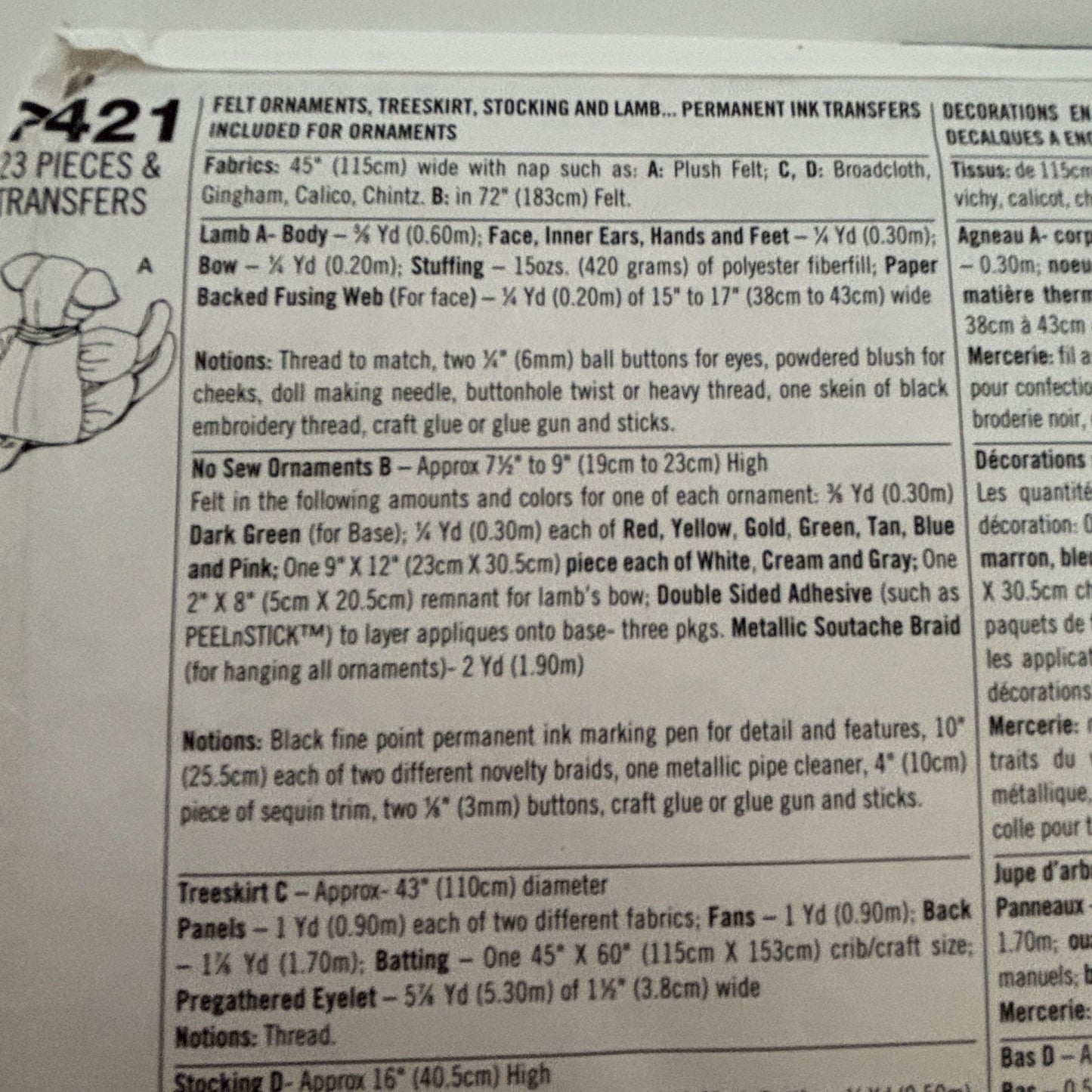 Simplicity Sewing Pattern 7421 Holiday Ornament Christmas Tree Skirt Stocking UC