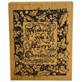 PSX Rubber Stamp Wishing You A Merry Christmas Holly Border Cardmaking Sentiment Wood Mounted