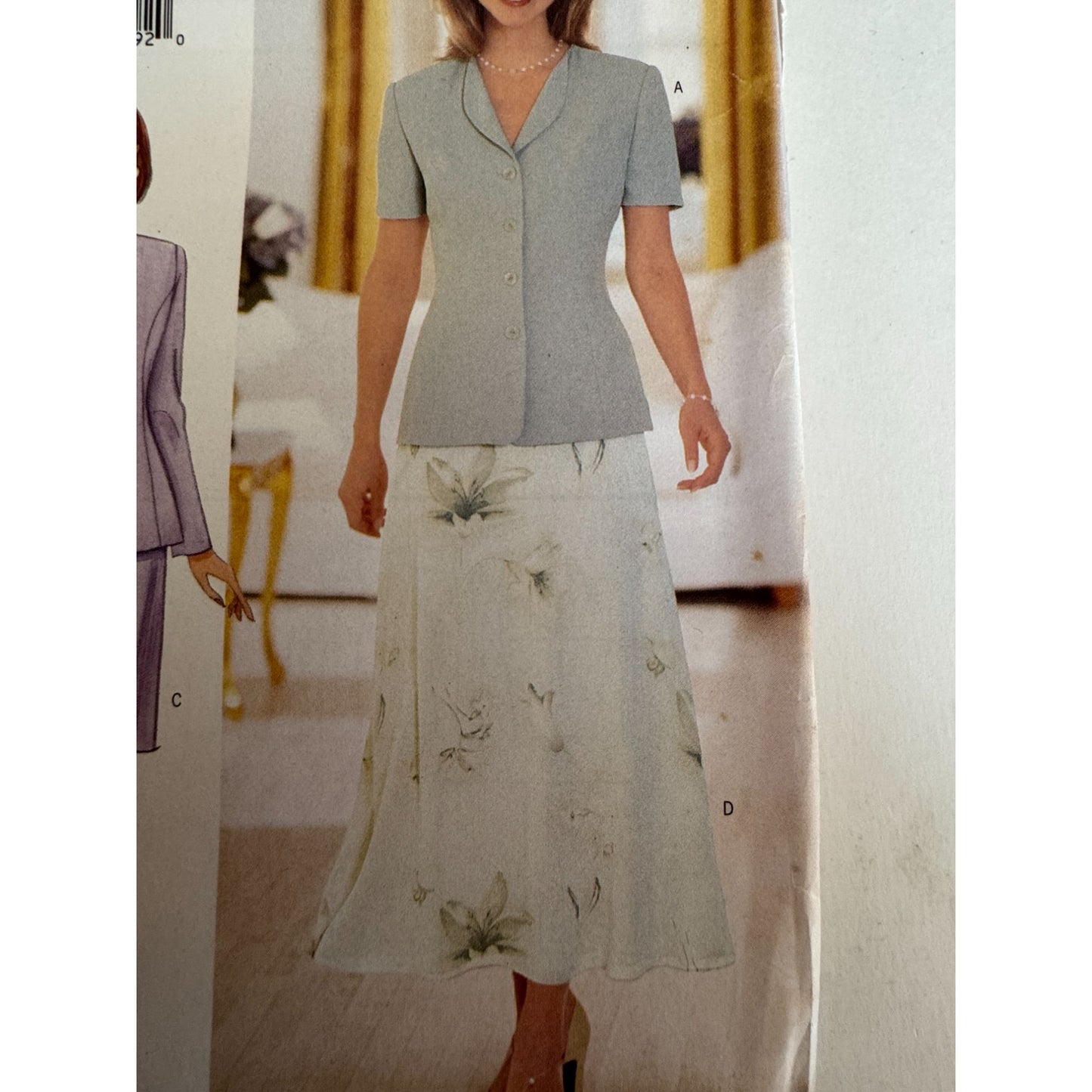 Vtg 90s Jacket Skirt Suit Sewing Pattern Butterick 5999 Officewear 20-24 UC