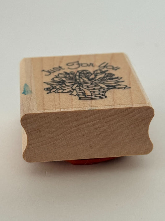Stampin Up Rubber Stamp Just For You Floral Basket Roses Mothers Day Card Making