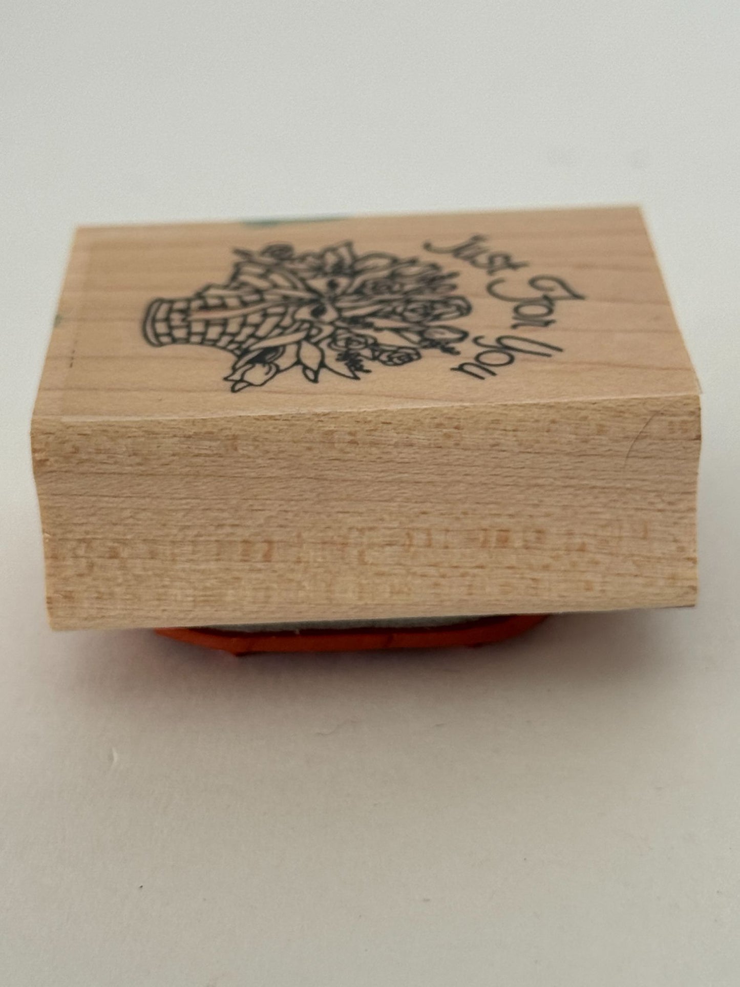 Stampin Up Rubber Stamp Just For You Floral Basket Roses Mothers Day Card Making