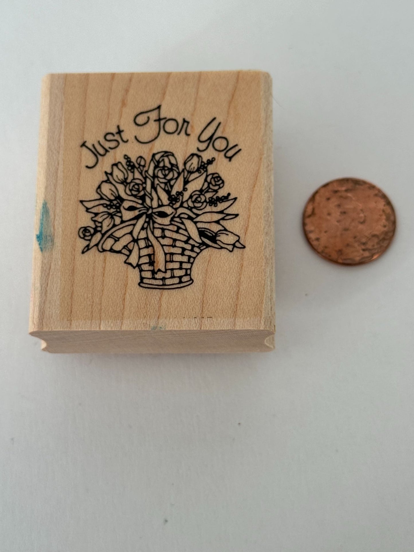 Stampin Up Rubber Stamp Just For You Floral Basket Roses Mothers Day Card Making