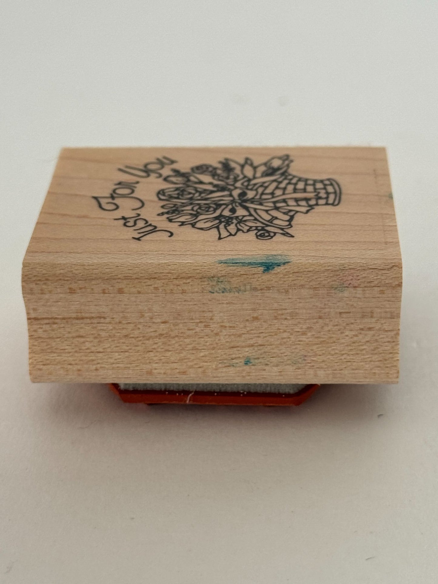 Stampin Up Rubber Stamp Just For You Floral Basket Roses Mothers Day Card Making