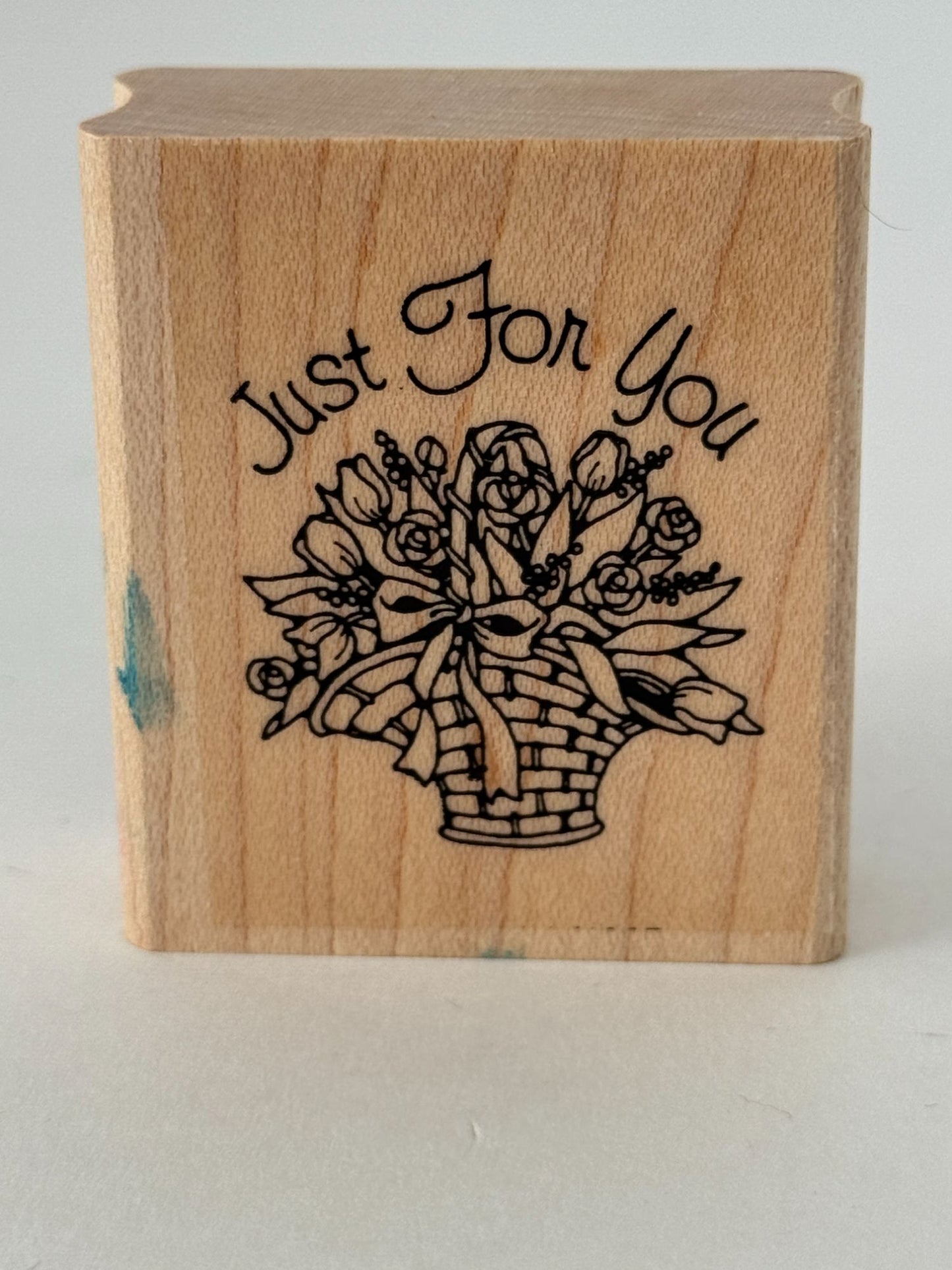 Stampin Up Rubber Stamp Just For You Floral Basket Roses Mothers Day Card Making