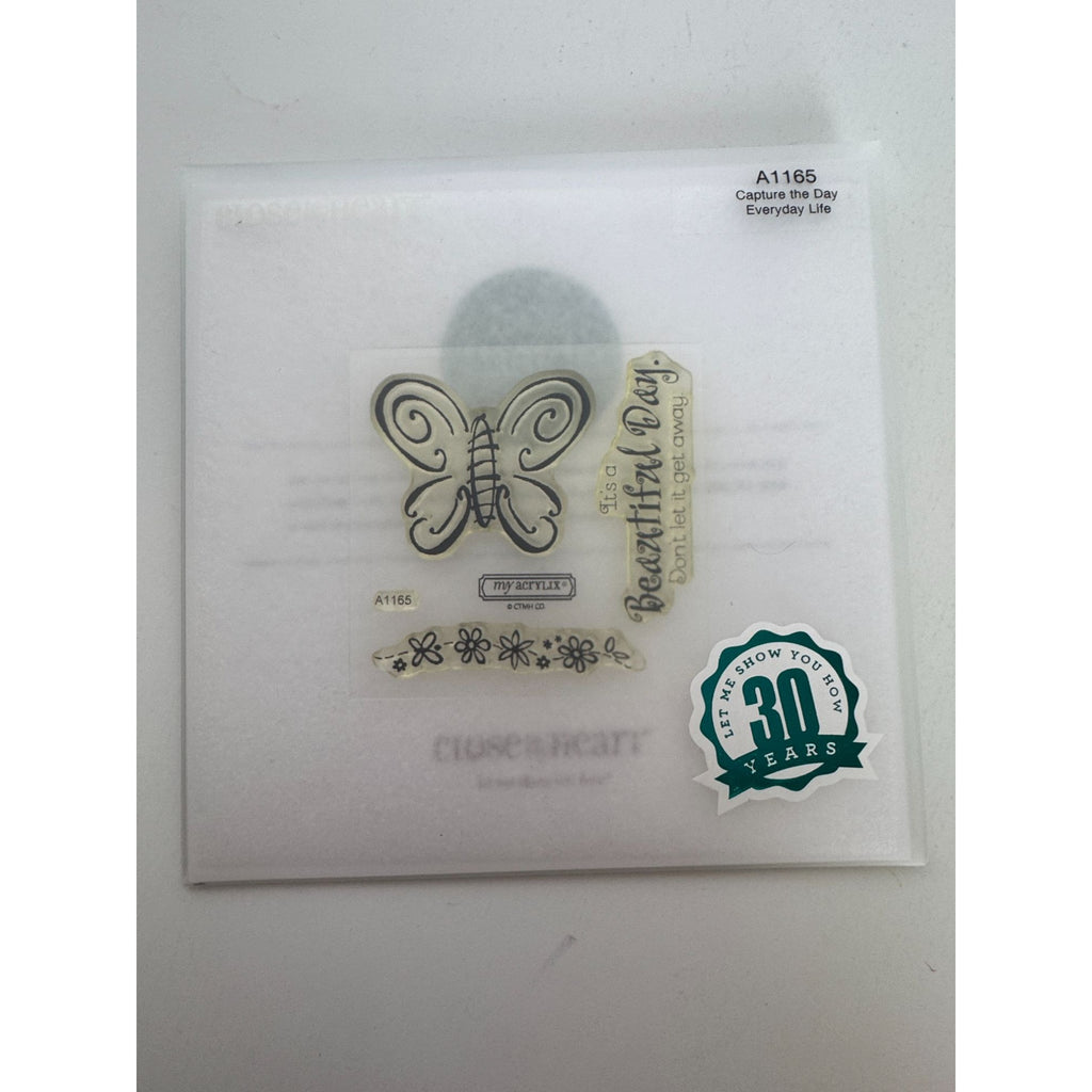 CTMH My Acrylix Acrylic Stamp Set A1165 Capture The Day Everyday Life Butterfly