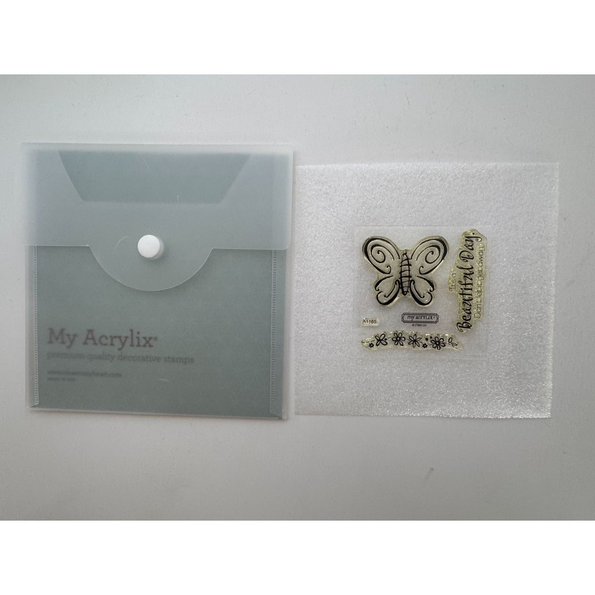 CTMH My Acrylix Acrylic Stamp Set A1165 Capture The Day Everyday Life Butterfly