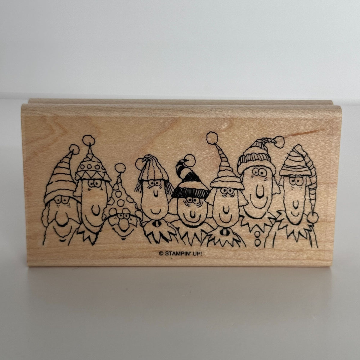 Stampin Up Rubber Stamp Christmas Elf Family Elves Card Making Funny Whimsical Holiday Faces