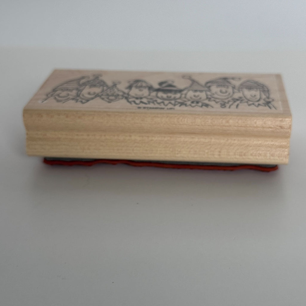 Stampin Up Rubber Stamp Christmas Elf Family Elves Card Making Funny Whimsical Holiday Faces