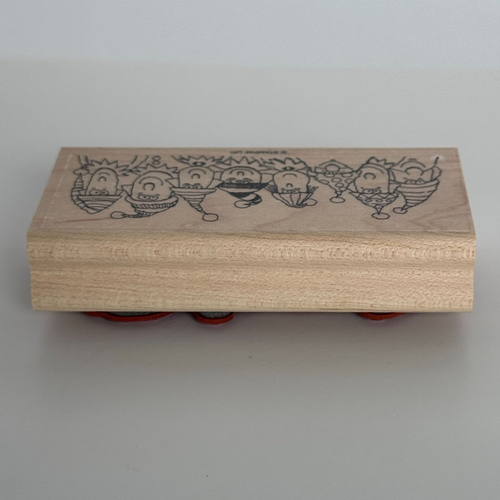 Stampin Up Rubber Stamp Christmas Elf Family Elves Card Making Funny Whimsical Holiday Faces