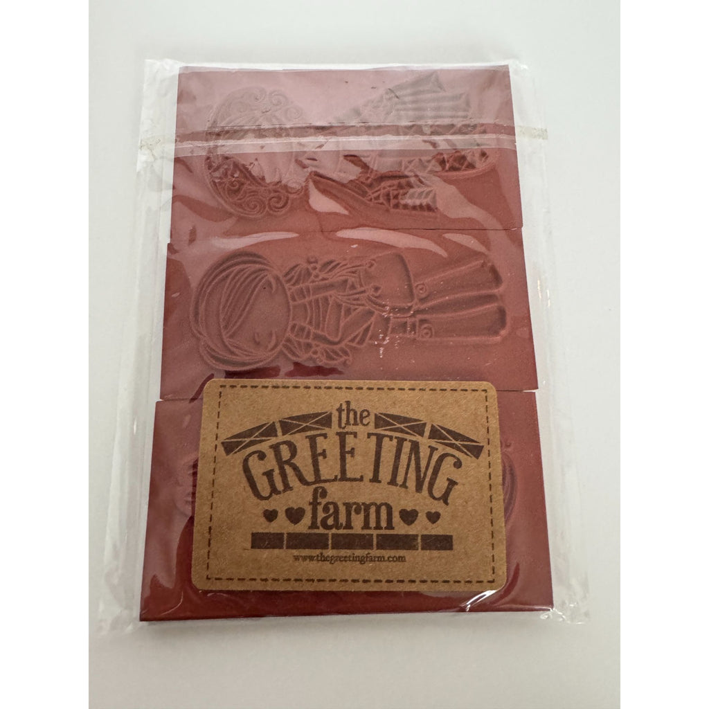 The Greeting Farm Rubber Stamp Set Miss Anya Collection Shopping bags Girl Purse