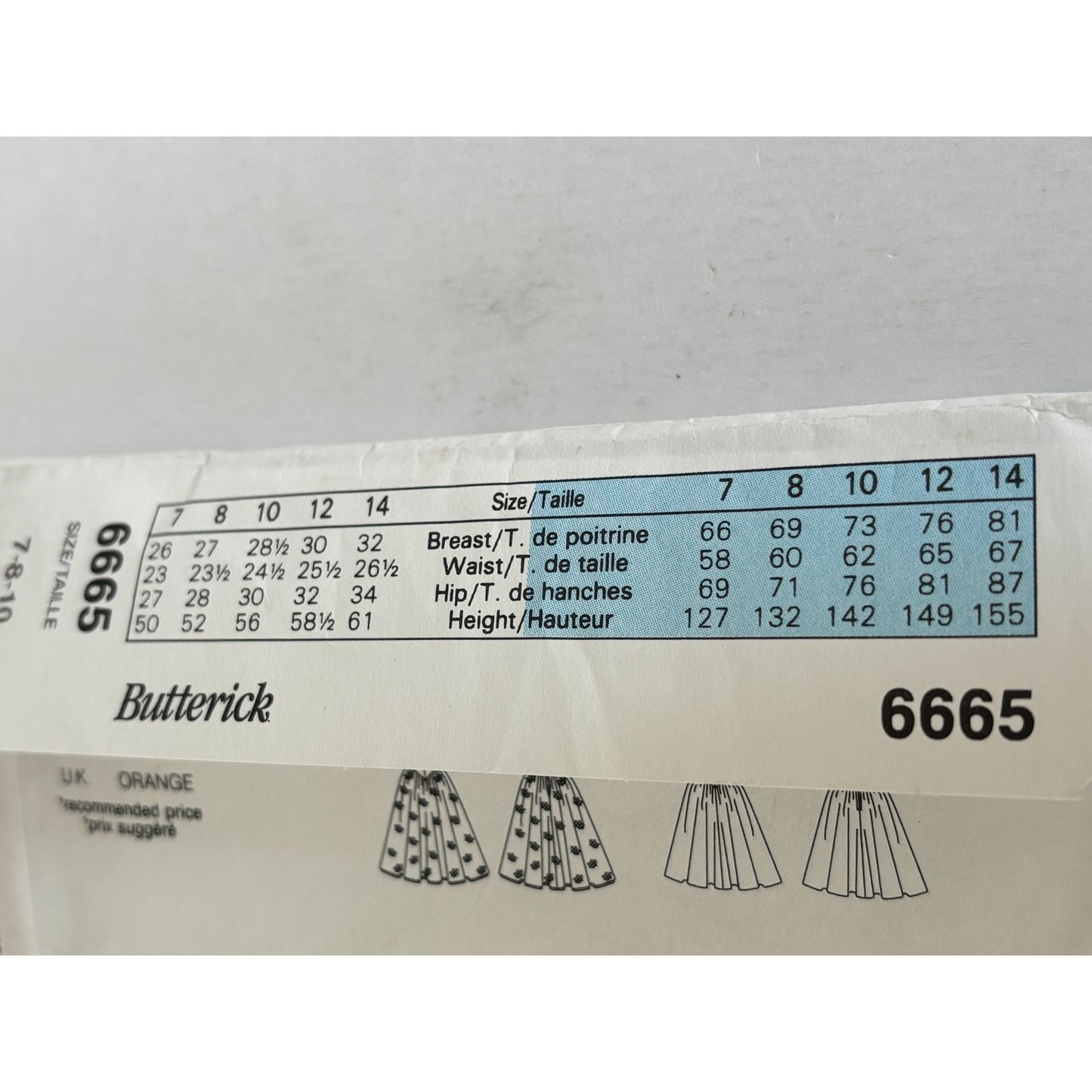 Butterick Sewing Pattern 6665 Girls Dress Tulle 90s Party Easter Spring 12 14 Uncut