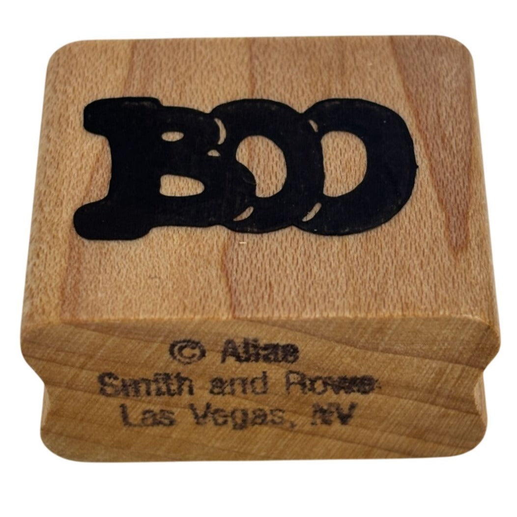 Alias Rubber Stamp Boo Halloween Word Sentiment Spooky Card Making Treat Bag Fall