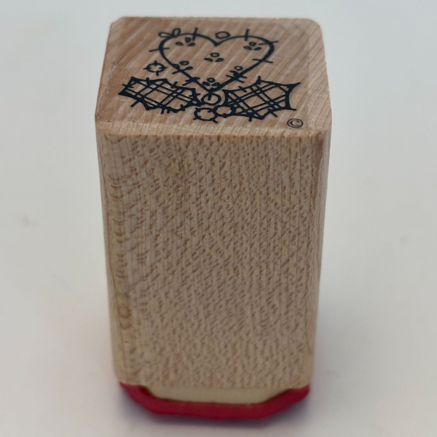 DOTS Rubber Stamp Christmas Heart Country Patches Holly Gift Tag Card Making