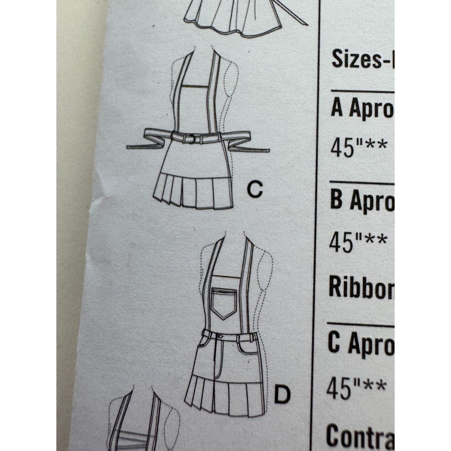 Simplicity Sewing Pattern 2682 Aprons Go Green Recycled Jeans Denim S M L XL UC