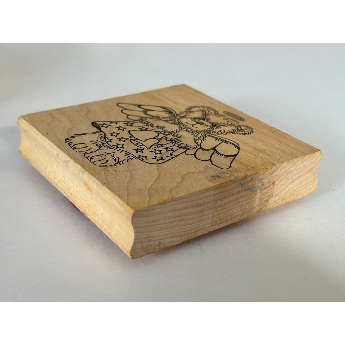 Judikins Rubber Stamp Angel Teddy Bear Bells Halo Christmas Cardmaking Craft