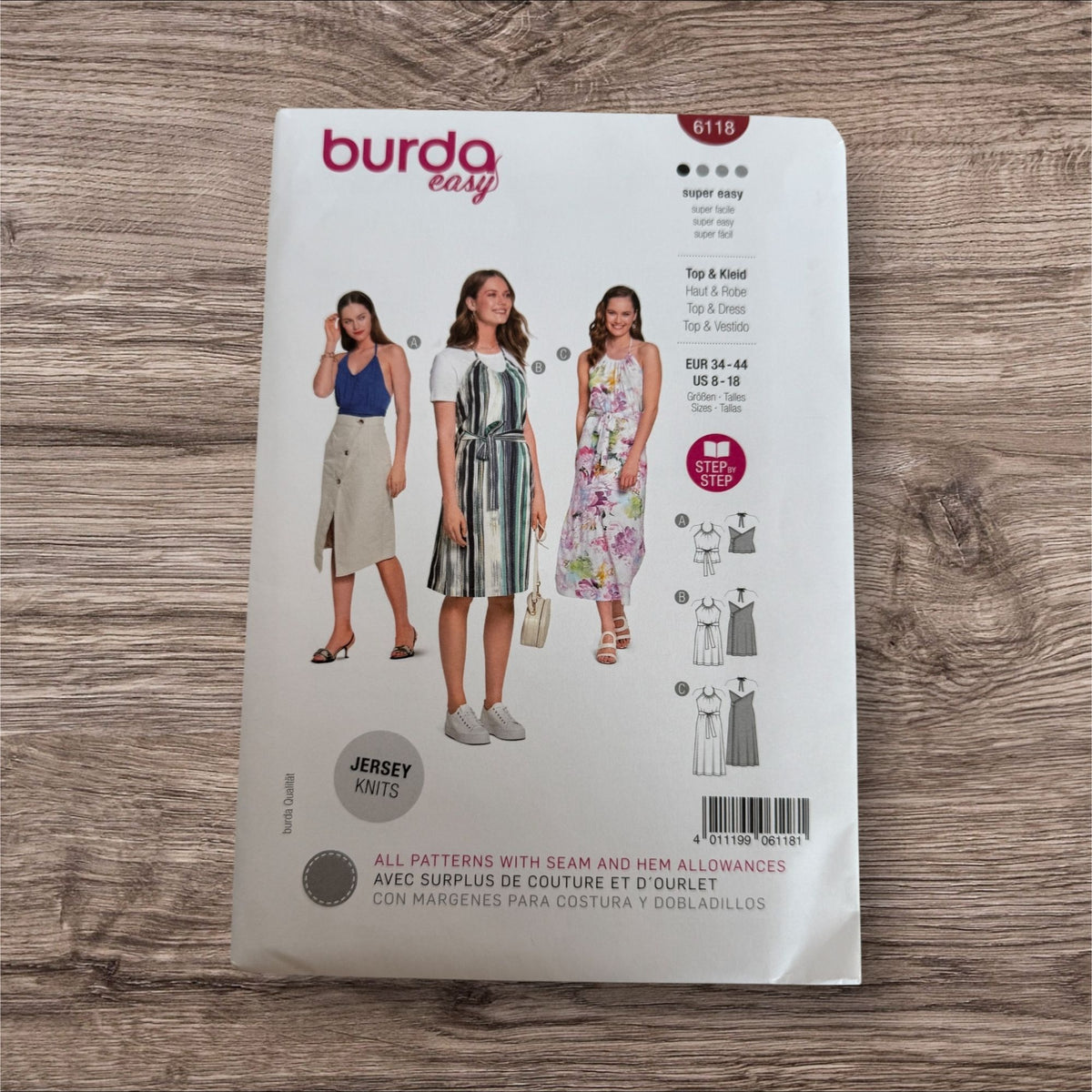 Burda Sewing Pattern 6118 Halter Neck Dress Top Shirt Summer Easy Sizes 8-18 UC