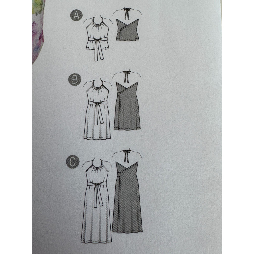 Burda Sewing Pattern 6118 Halter Neck Dress Top Shirt Summer Easy Sizes 8-18 UC