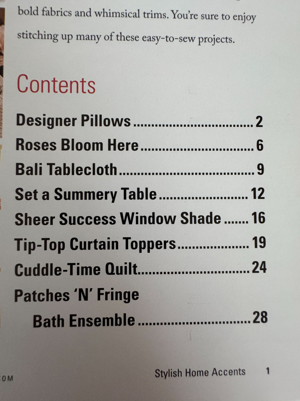 House Of White Birches Sewing Pattern Book Stylish Home Accents Pillow Quilt