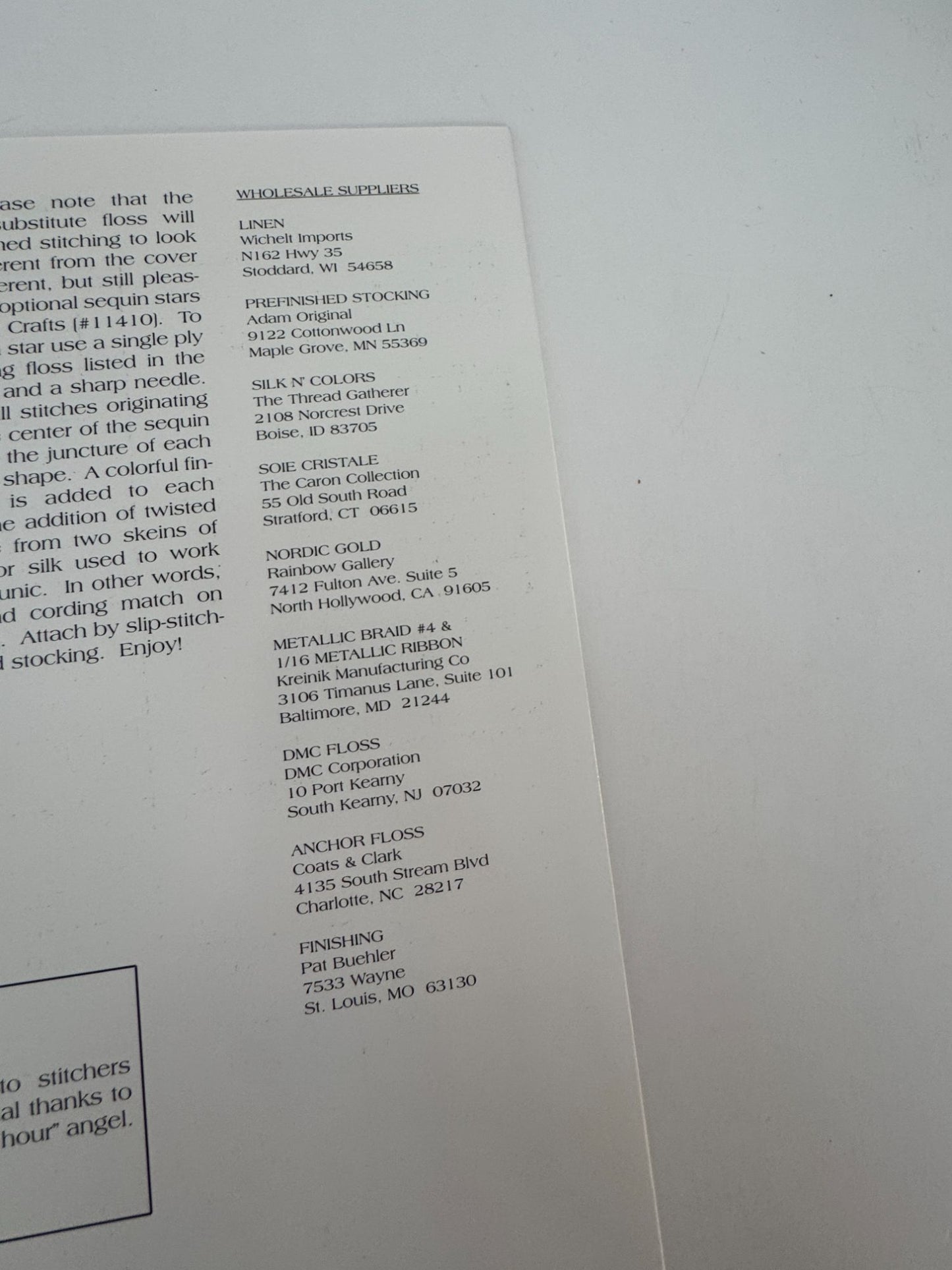 Cross-Eyed Cricket Collection Cross Stitch Pattern Stocking Angels II Christmas