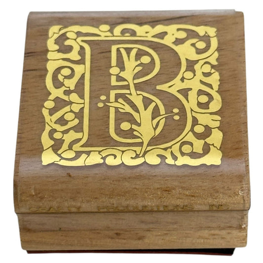 Crafty Rubber Stamp Letter B Monogram Initial Card Making Paper Crafting Square