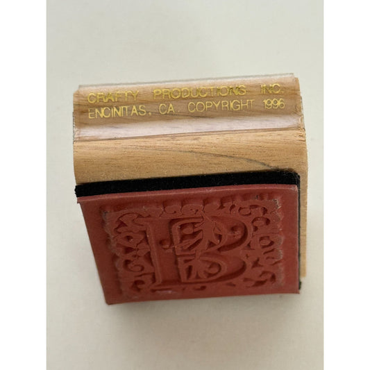 Crafty Rubber Stamp Letter B Monogram Initial Card Making Paper Crafting Square