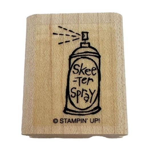 Stampin Up Rubber Stamp Skeeter Spray Mosquito Nature Outdoors Fun Humor Camping