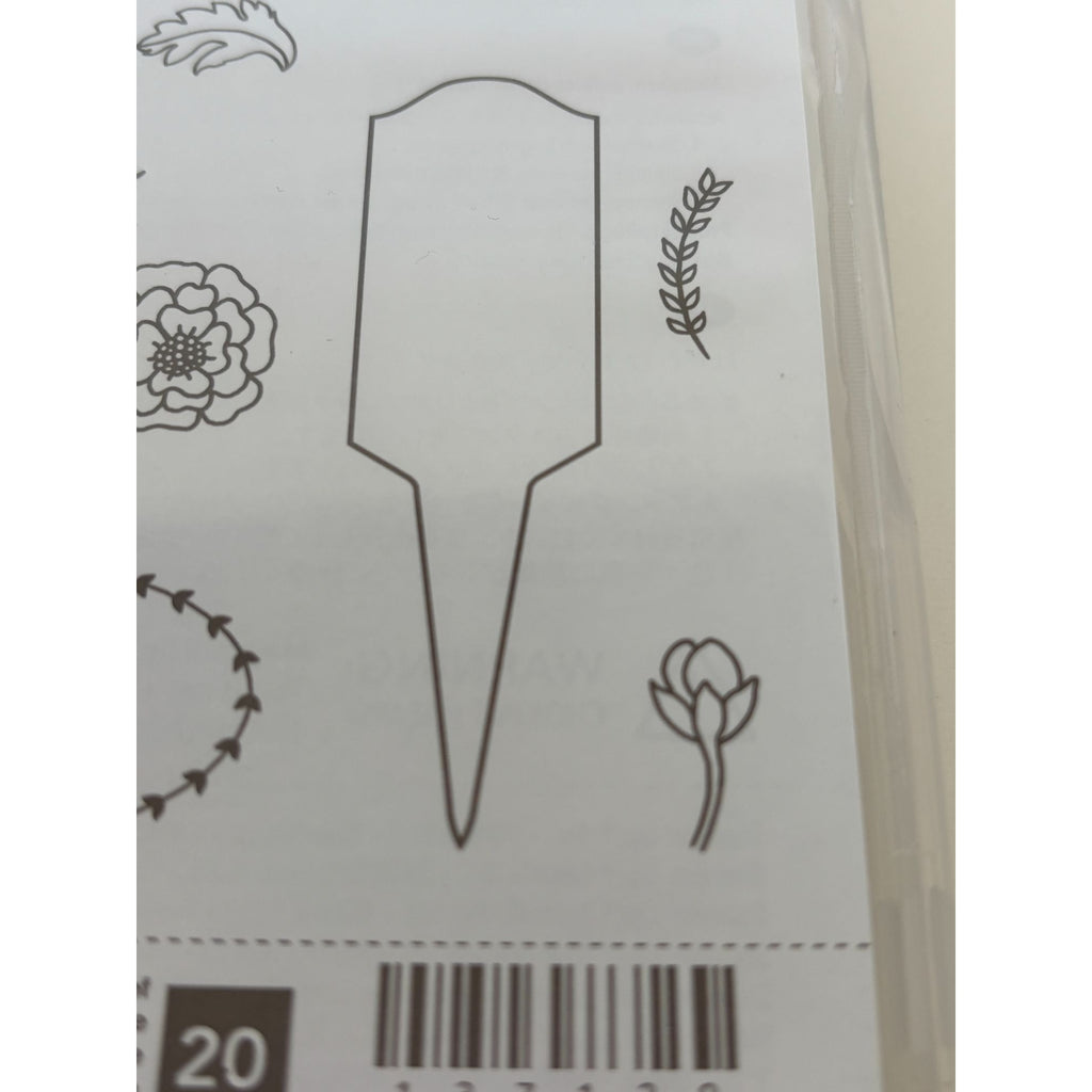 Stampin Up From The Garden Photopolymer Stamps Set Plant Markers Best Buds Pun
