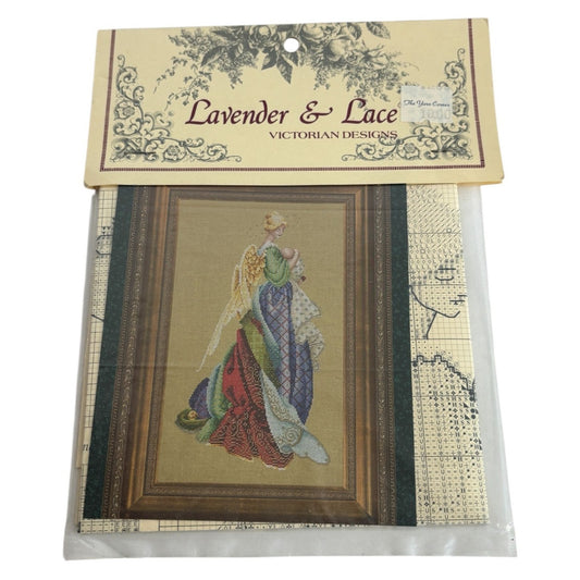 Lavender and Lace Cross Stitch Pattern In The Arms Of An Angel Mother and Baby