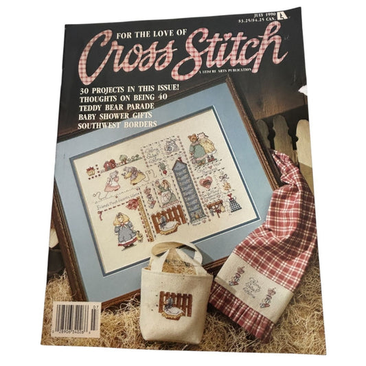 For The Love Of Cross Stitch Magazine July 1990 Patterns Cat Southwest Borders