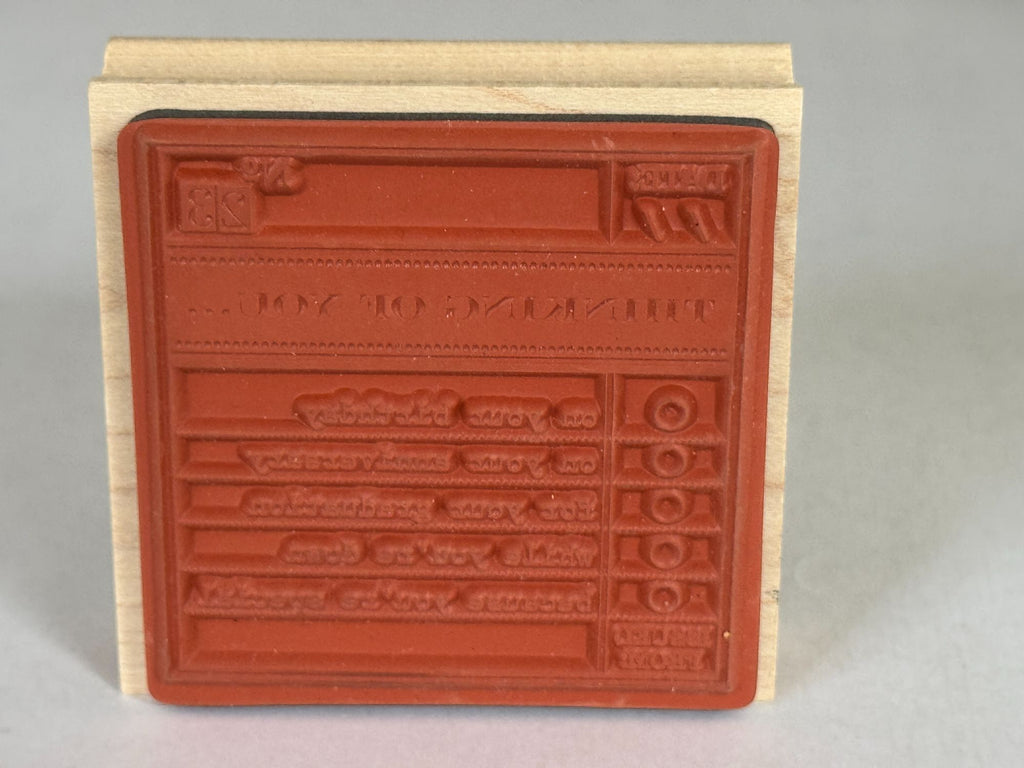 Inkadinkado Rubber Stamp No. 23 Thinking of You Birthday Graduation Anniversary
