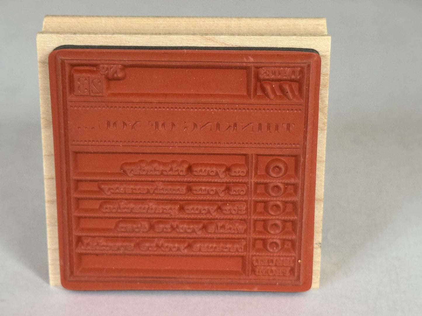Inkadinkado Rubber Stamp No. 23 Thinking of You Birthday Graduation Anniversary