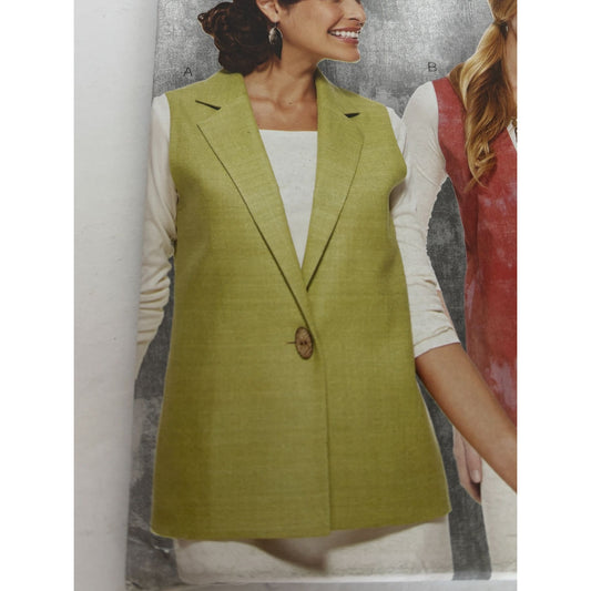 Kwik Sew Sewing Pattern 3899 Misses Vest V-Neck Side Panels Casual XS S M L XL