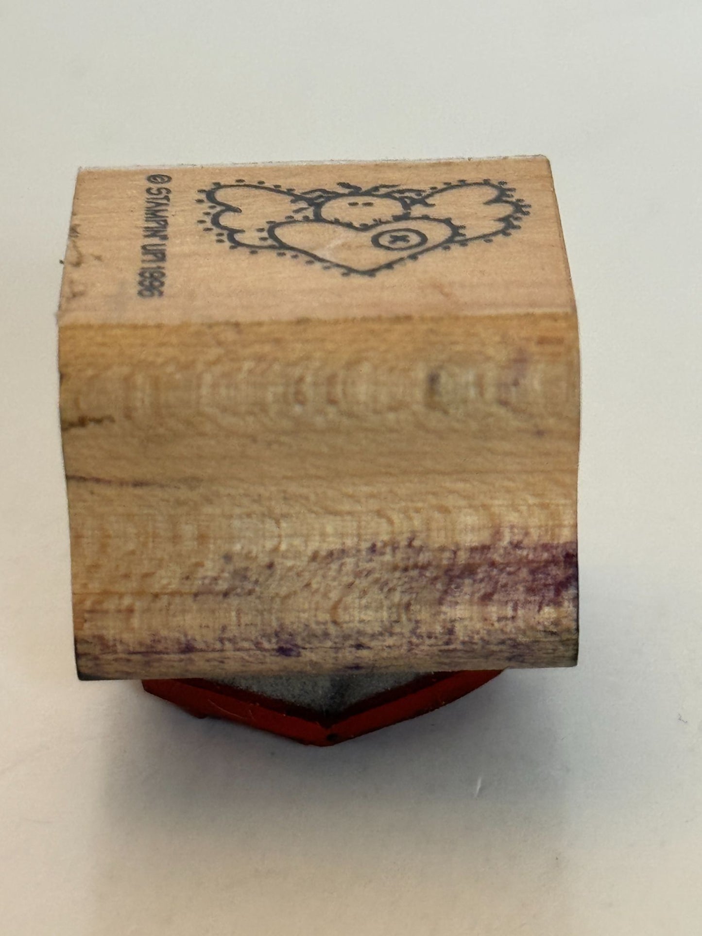 Stampin Up Rubber Stamp Country Angel Holding Heart Button Card Making Craft