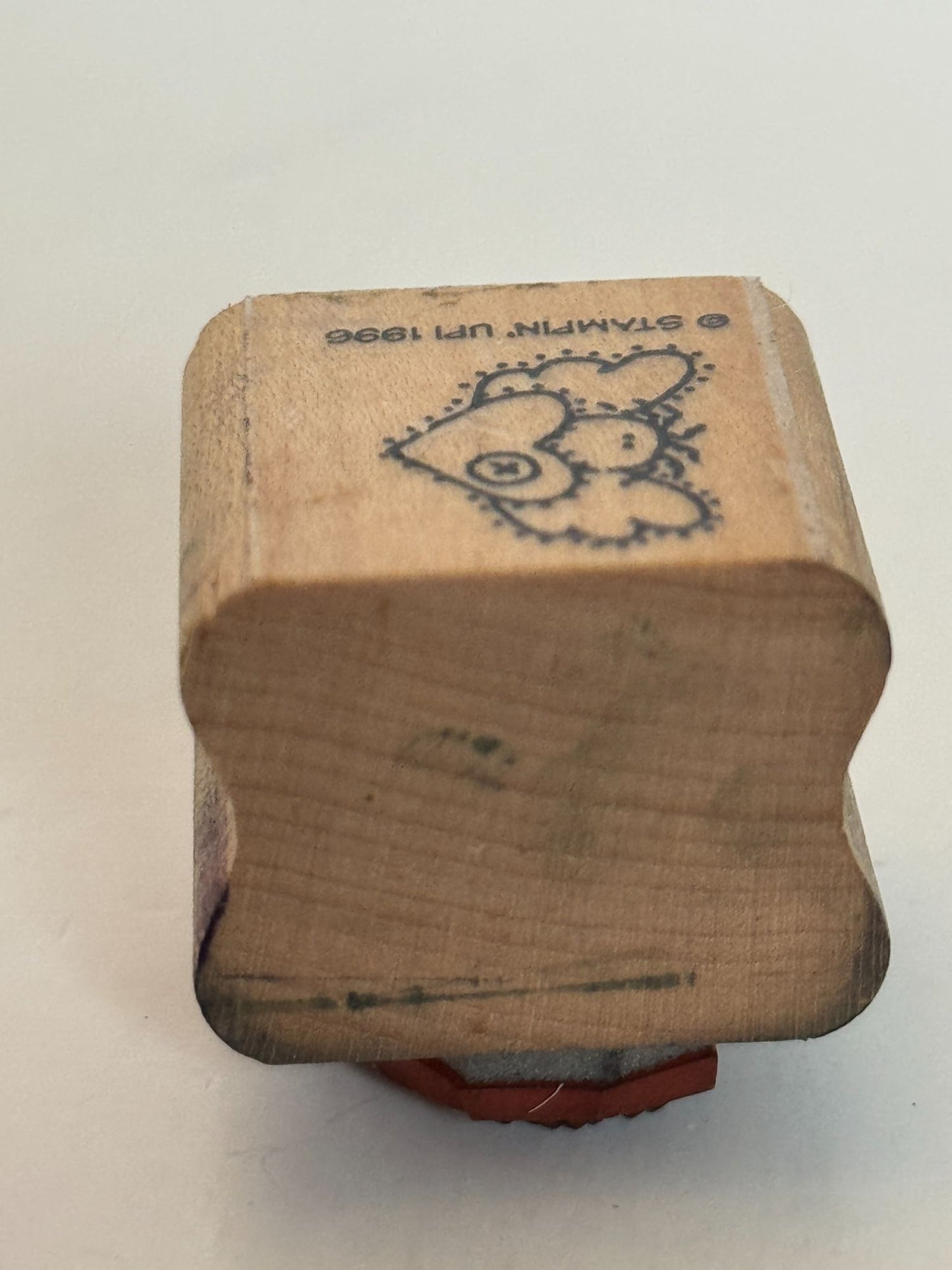 Stampin Up Rubber Stamp Country Angel Holding Heart Button Card Making Craft