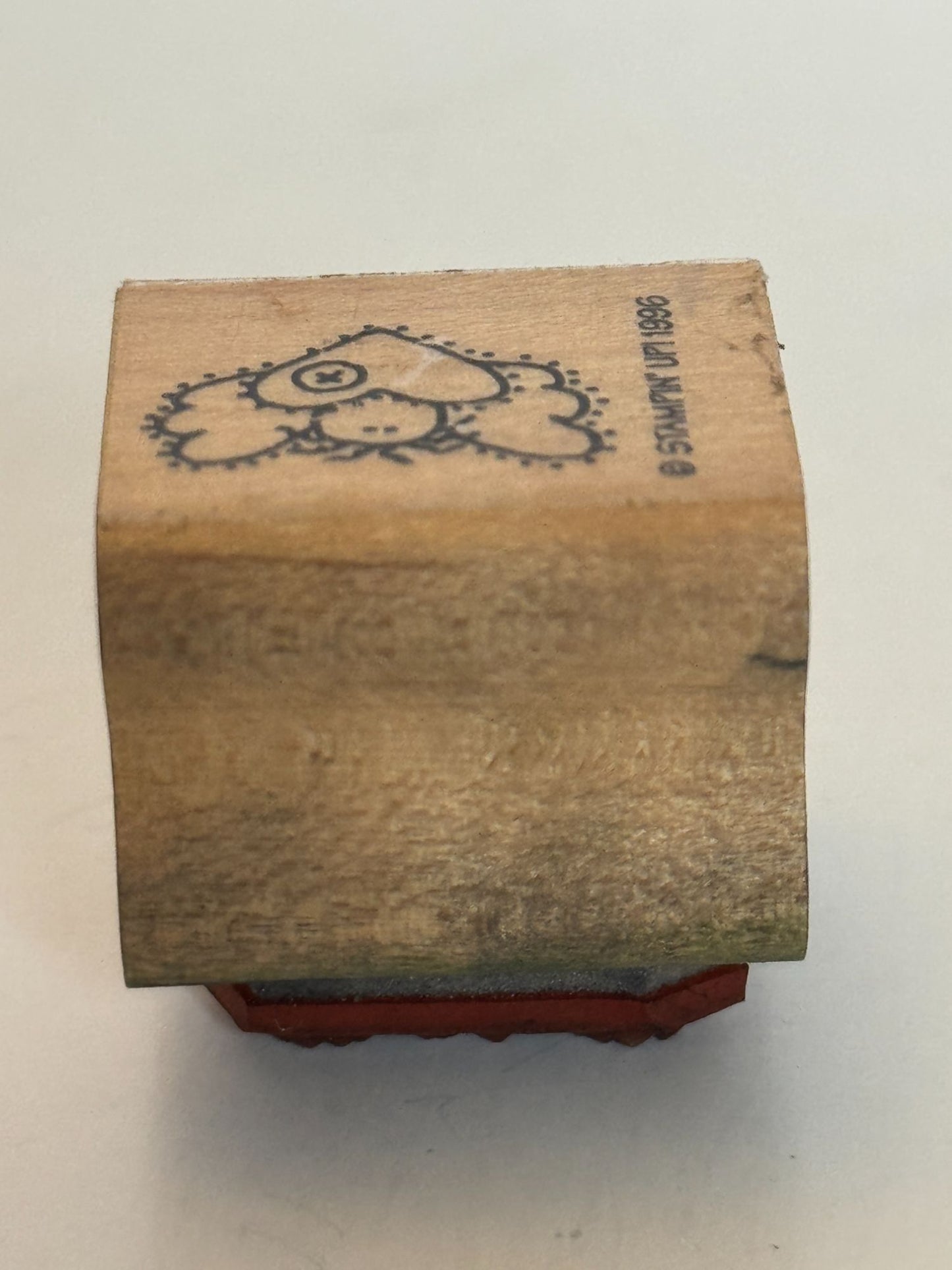 Stampin Up Rubber Stamp Country Angel Holding Heart Button Card Making Craft