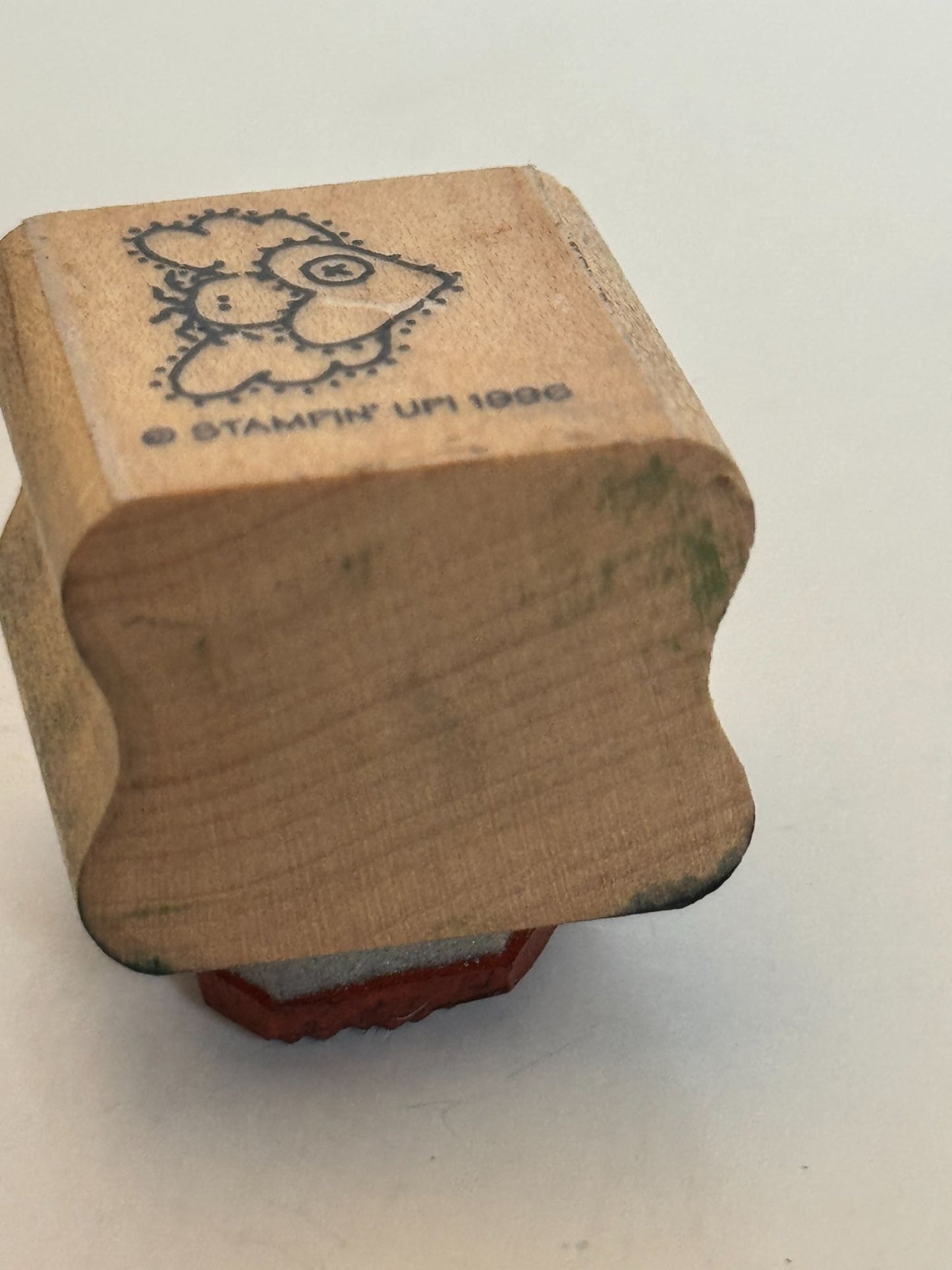 Stampin Up Rubber Stamp Country Angel Holding Heart Button Card Making Craft